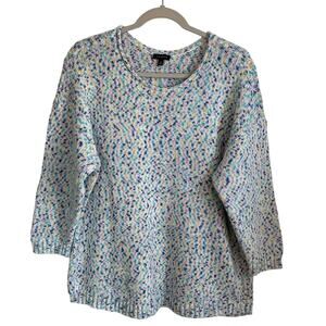 Talbots Confetti Roll Neck Knit Sweater Sz XL Pastels Pullover Cabincore Cozy